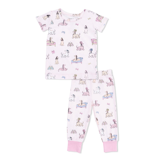 Fancy hounds w. bows s/s pj set