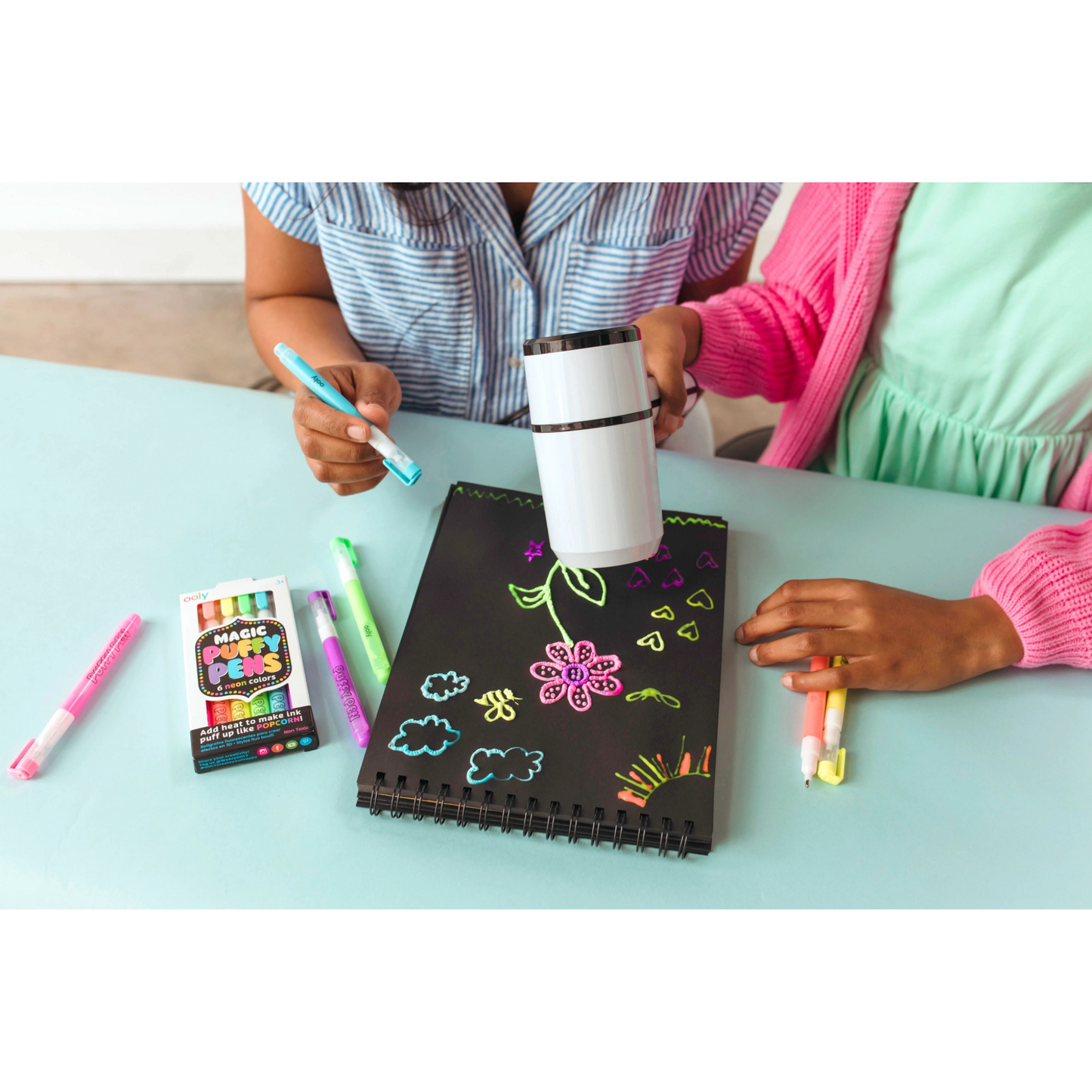 Magic neon puffy pens
