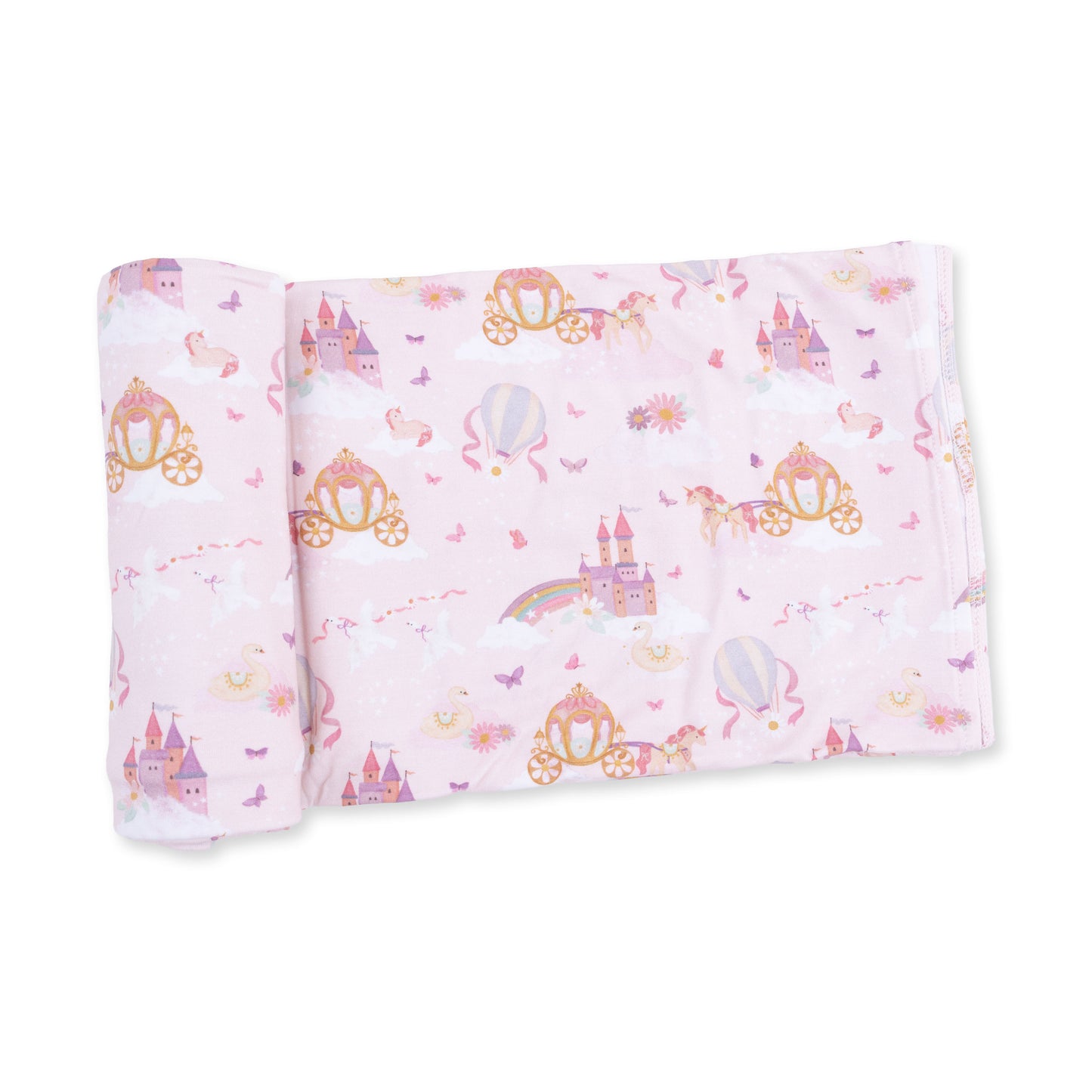 Princess unicorns and castle swaddle blanket