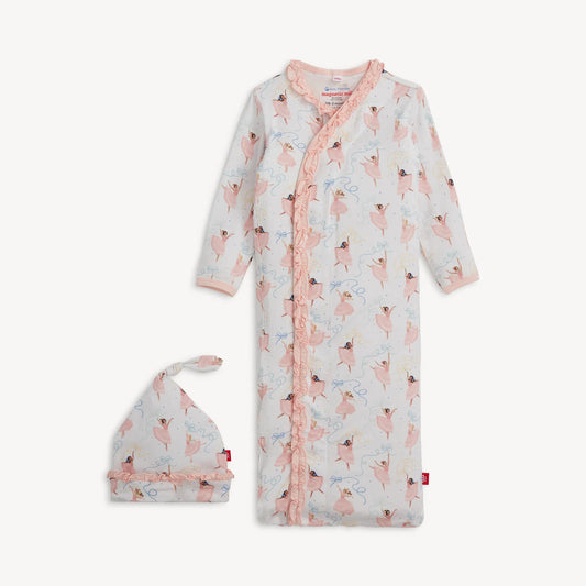 Pretty plies ruffle gown & hat