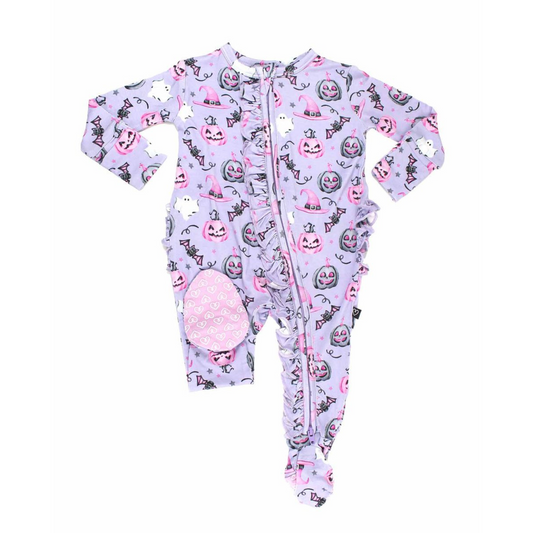 Audrey ruffle zipper footie