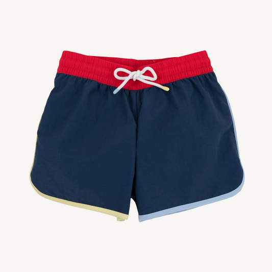 Tanner trunks - nantucket navy/rred