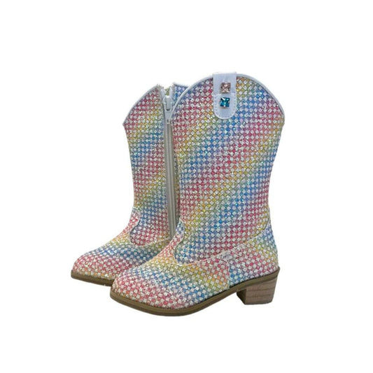 Rainbow sparkle cowgirl boots