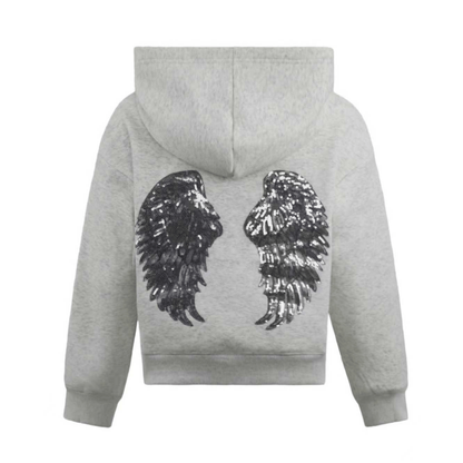 Silver angel wings hoodie