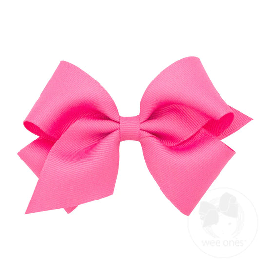 Small classic hair bow - hot pink