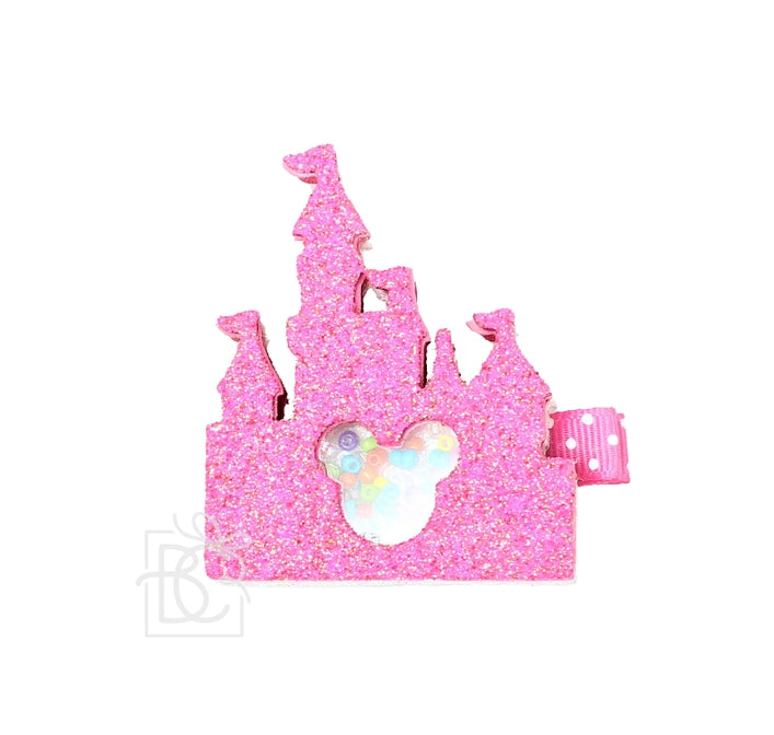 Hot pink castle hair clip