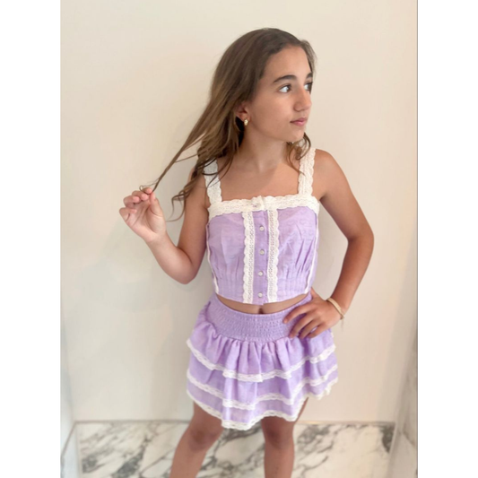 Skylar pastel lavender heart tank top