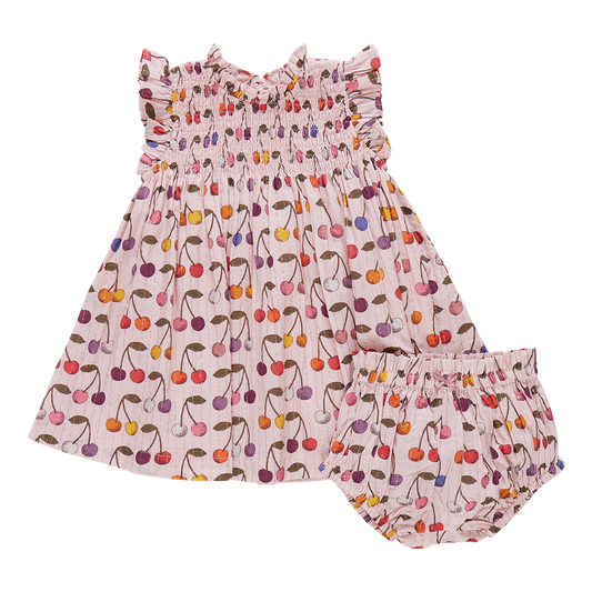 Stevie dress set - cloud pink cherry