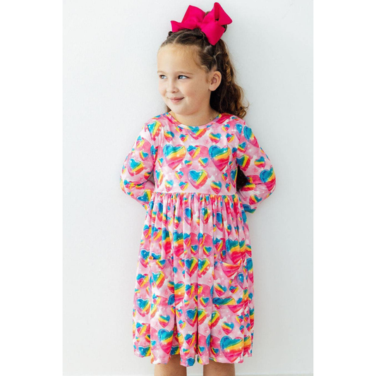 Sugar & spice 3/4 sleeve pocket twirl dress