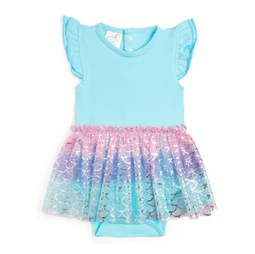 Sparkling mermaid s/s tutu bodysuit