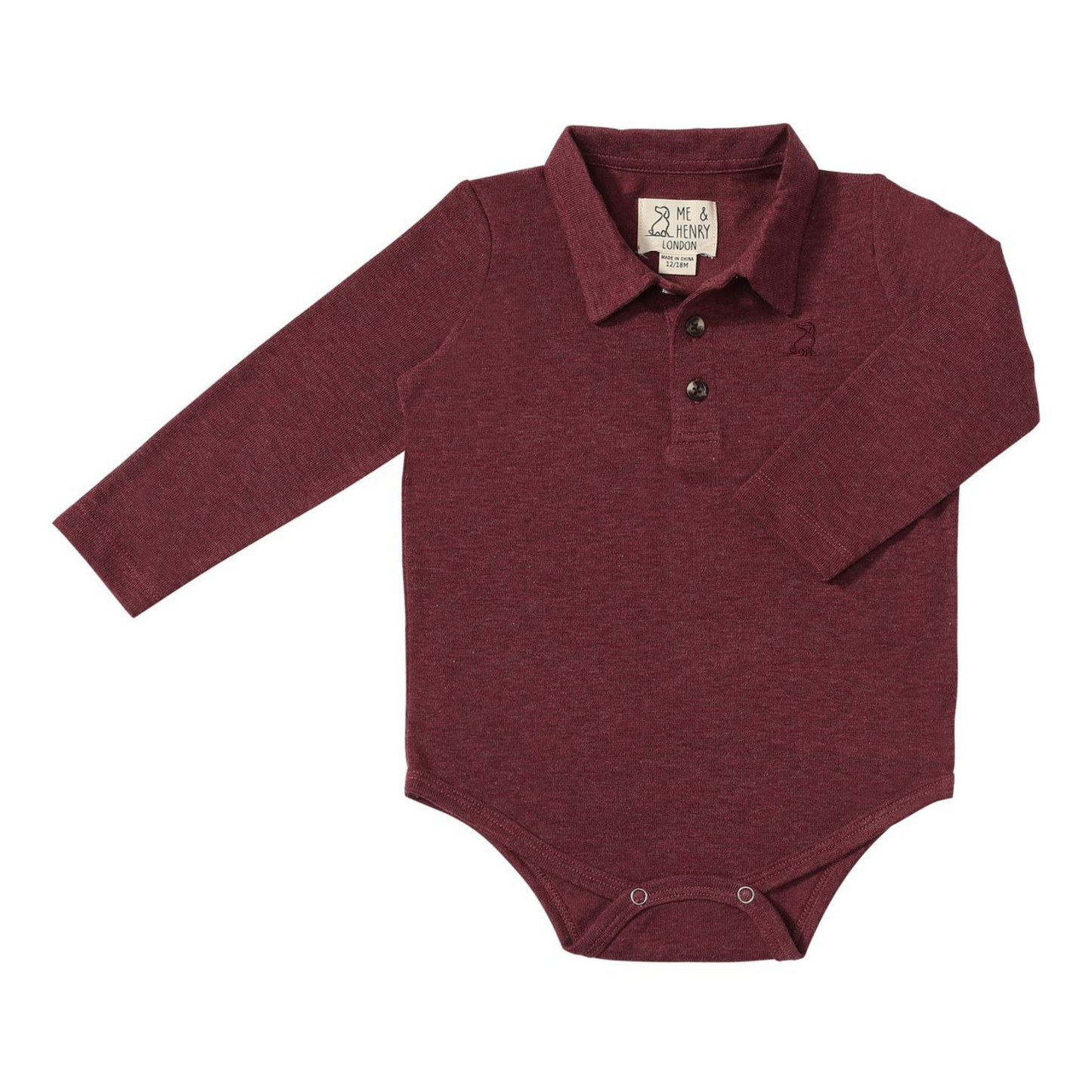 Seymour polo onesie - burgundy