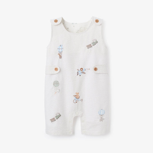 Dreamscape striped knit sleeveless shortall