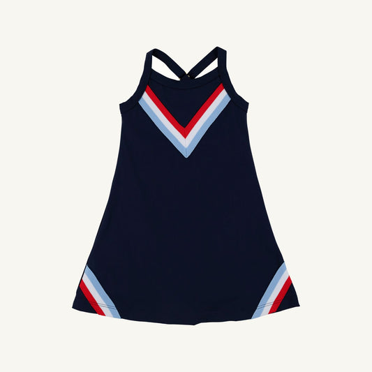 Prepletic little miss tennis dress - nantucket navy/rred/wawhite