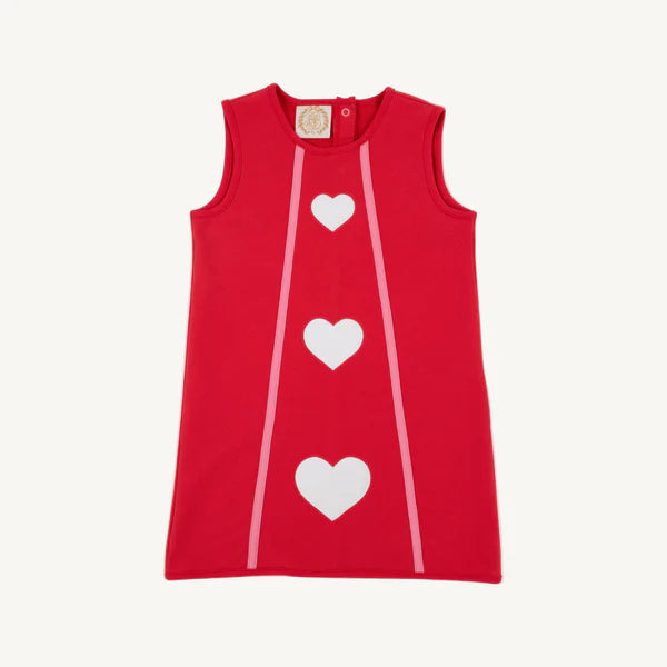 Annie apron dress - hearts/richmond red