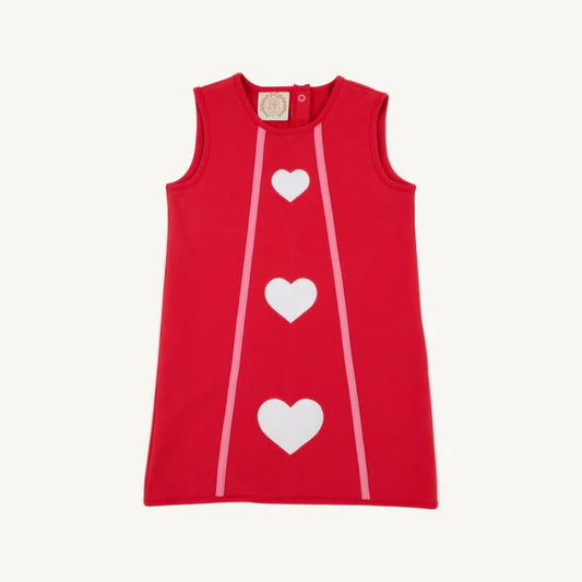 Annie apron dress - hearts/richmond red
