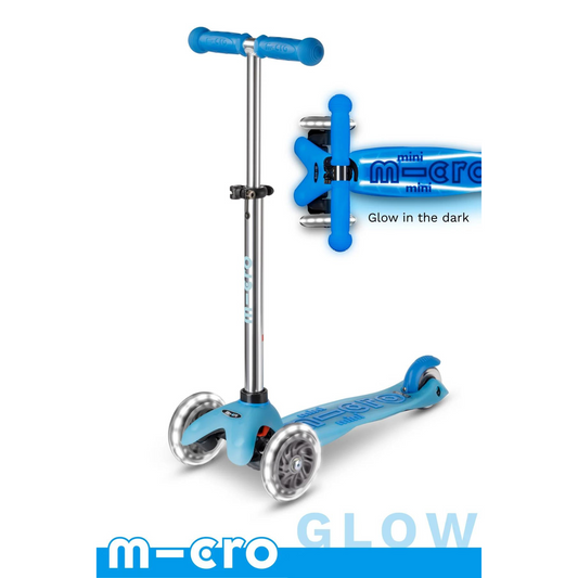 Micro mini glow plus LED scooter - arctic blue