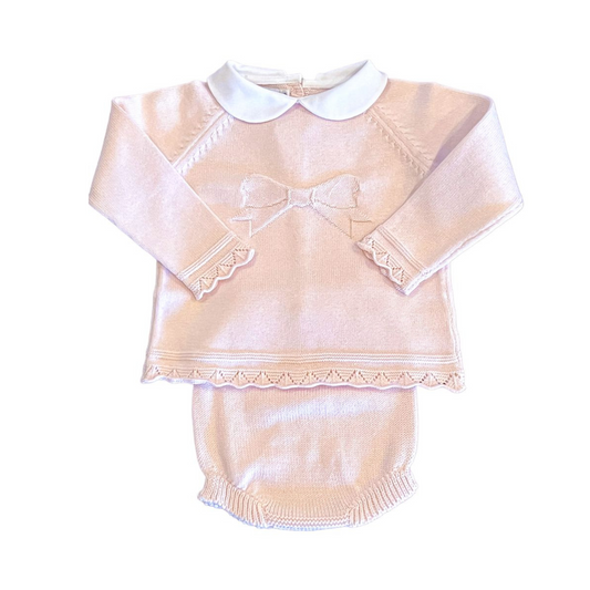 Bow diaper set - pink