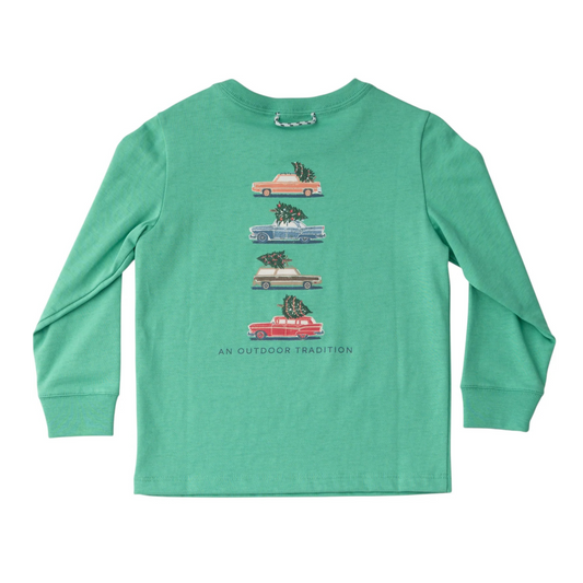 L/s cotton tee - green spruce