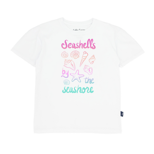 Seashells oversized tee - white
