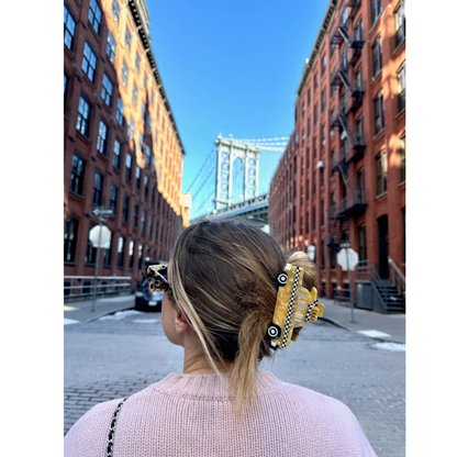 Yellow taxi cab clar hair clip