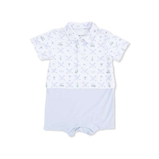 Golf trellis blue short playsuit