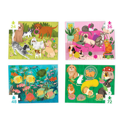 Four puzzles - playful pets