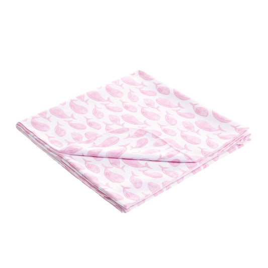 Azure whales swaddle - pink