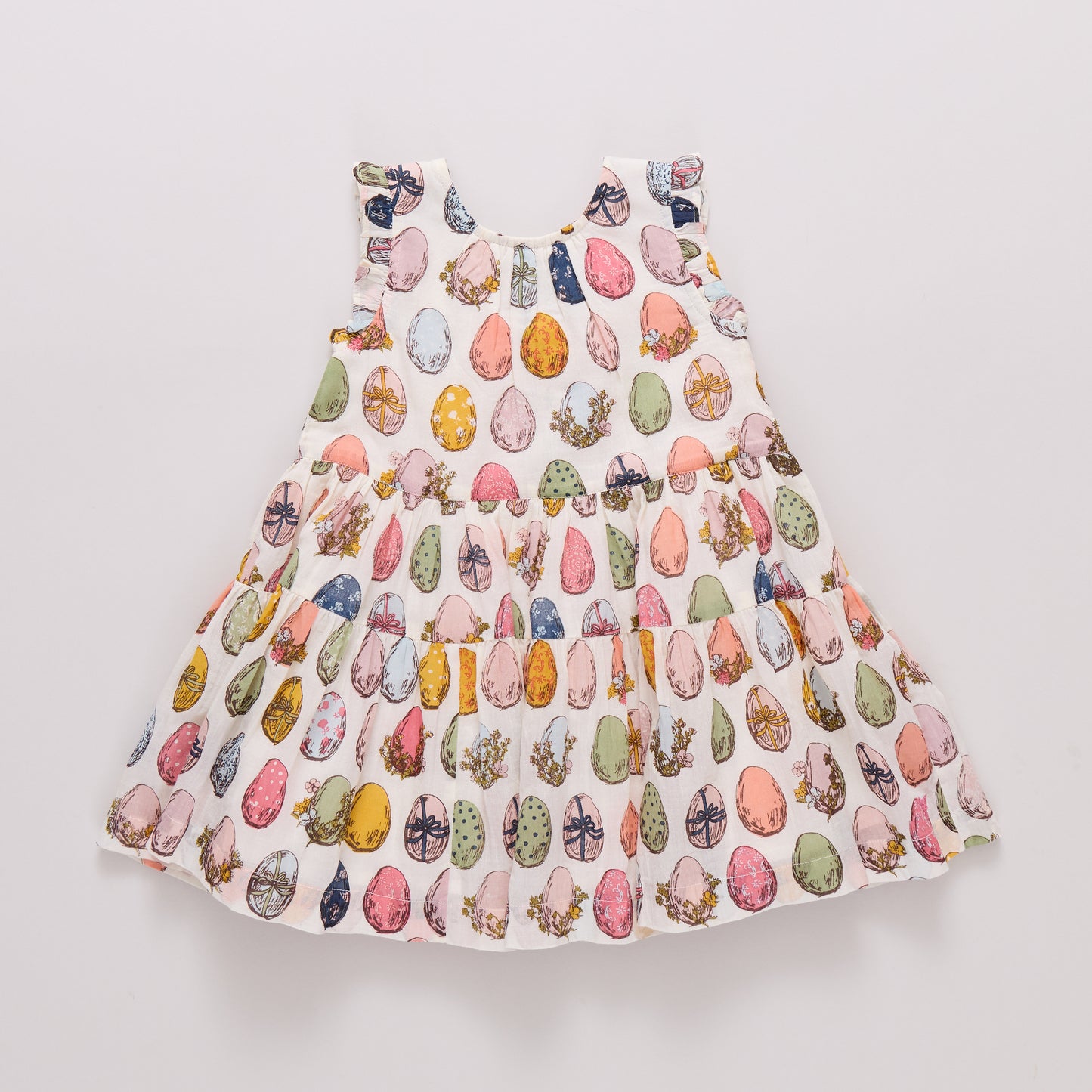 Eloise ruffle dress - multi eggs