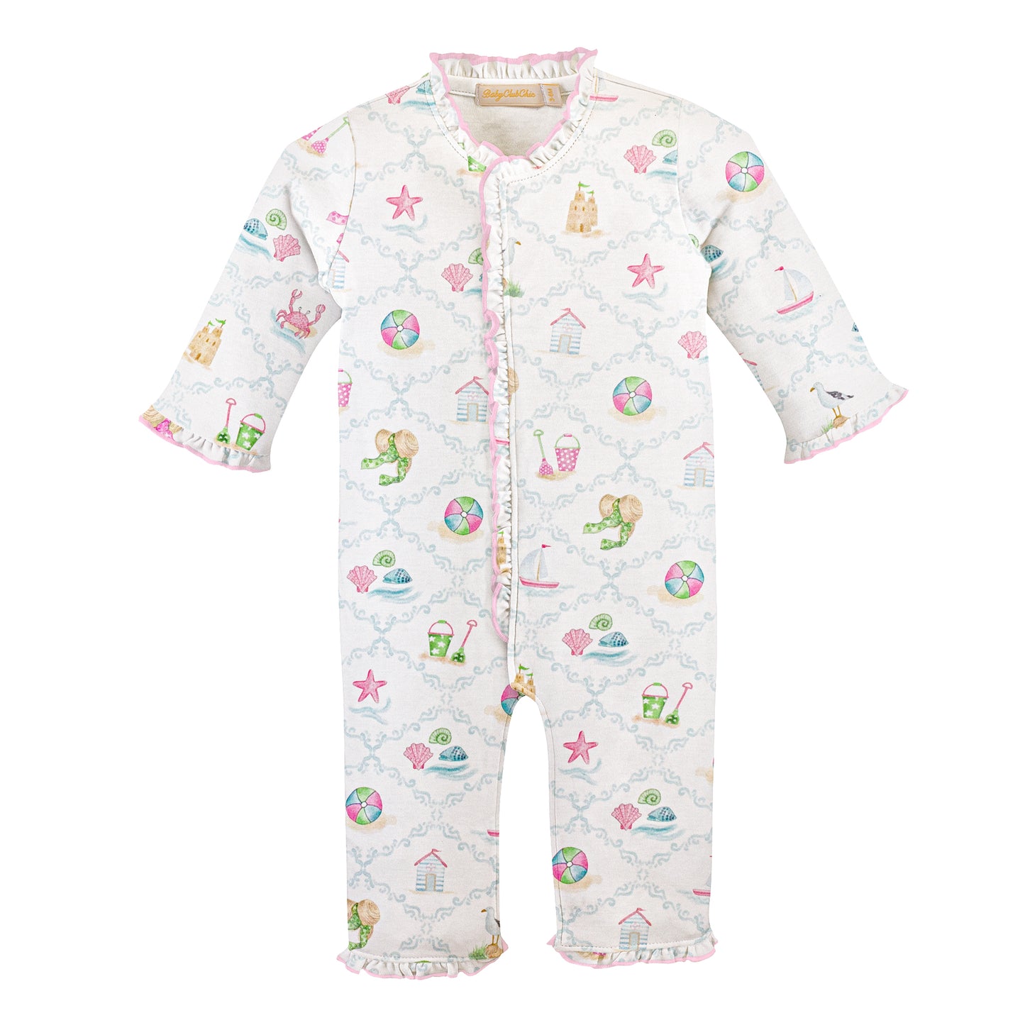 By the sea ruffle coverall
