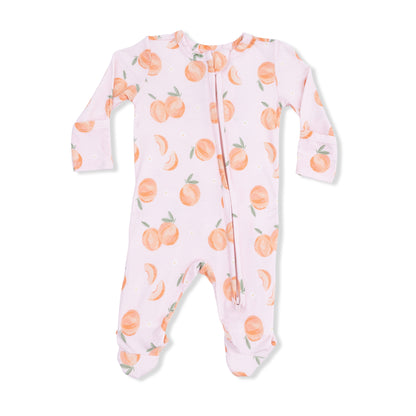 Sweet peach 2 way zipper ruffle footie