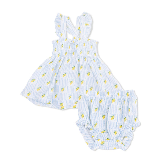 Lovely lemons smocked top w. bloomers