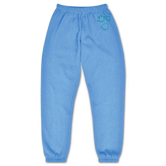Happy faces bright blue basic sweatpants