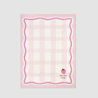 Strawberry stroller blanket - pink sand