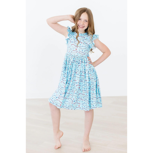 Miss Americana flutter sleeve twirl dress