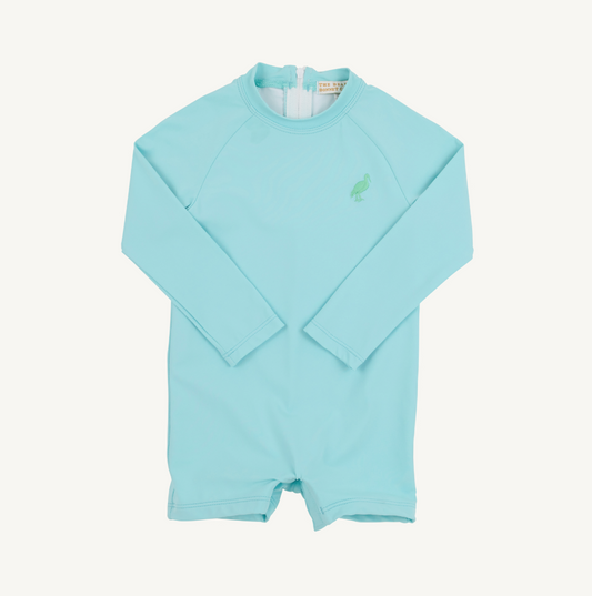 Price pool romper - edisto egg blue