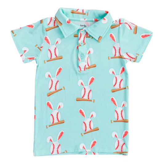 Baseball bunnies polo - blue