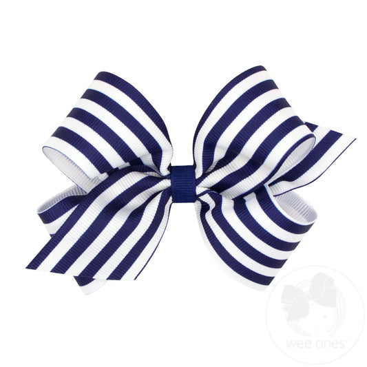 Navy striped med. bow