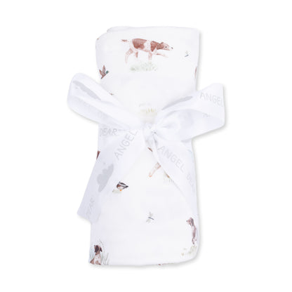 Pointer pups and duck buddies swaddle blanket