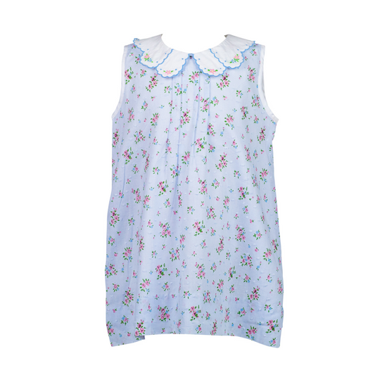 Bea blue floral dotted-swiss dress