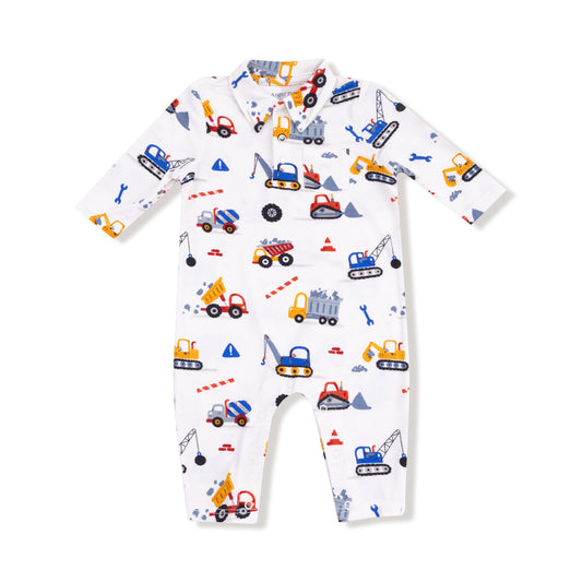 Crayon construction polo romper