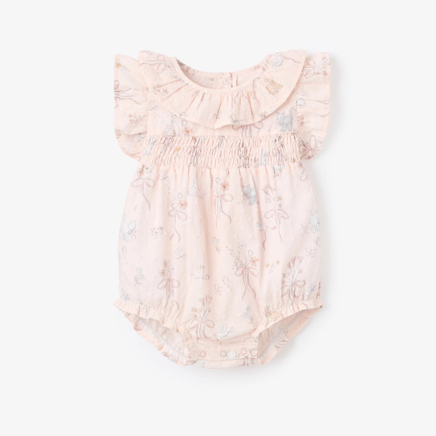 Fleur de provence swiss dot smocked bubble