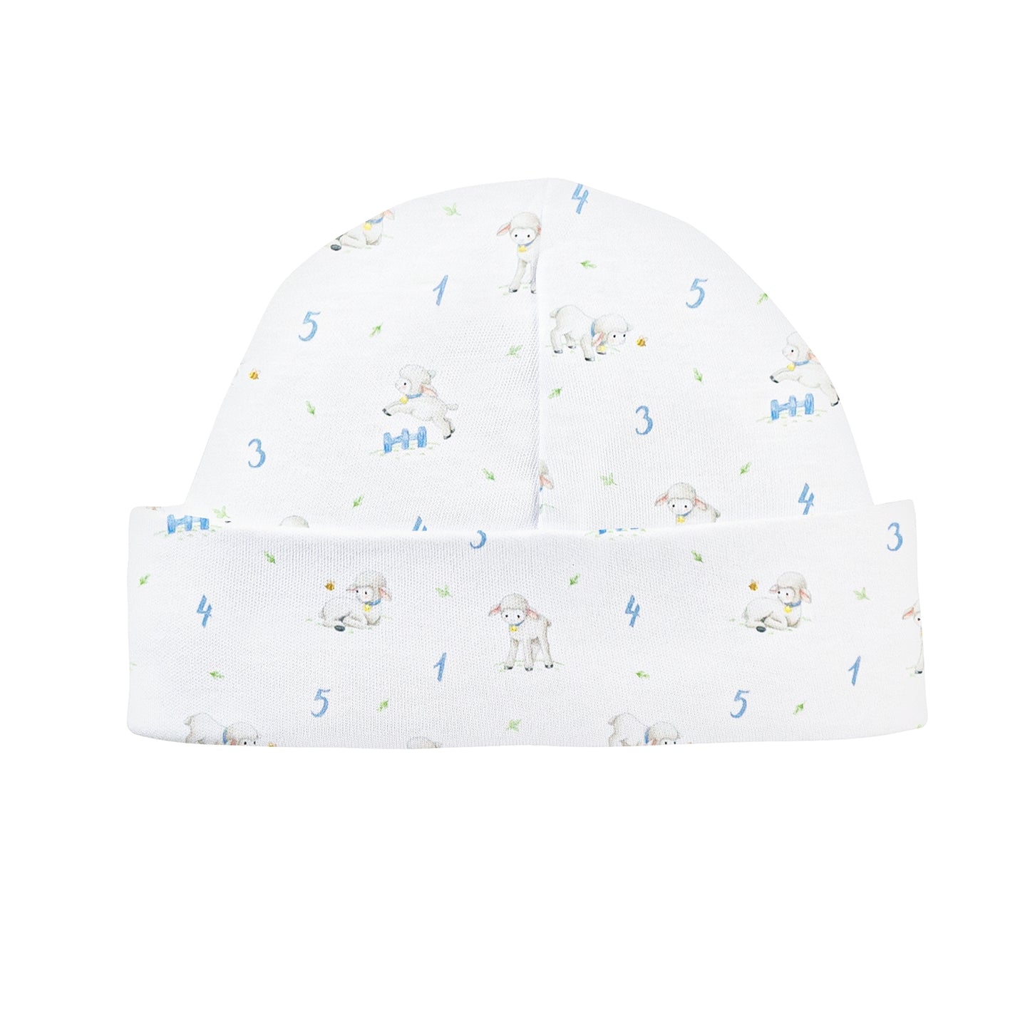 Counting baby sheep blue round hat