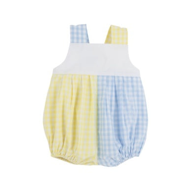 Branham bubble - bblue/lwyellow gingham