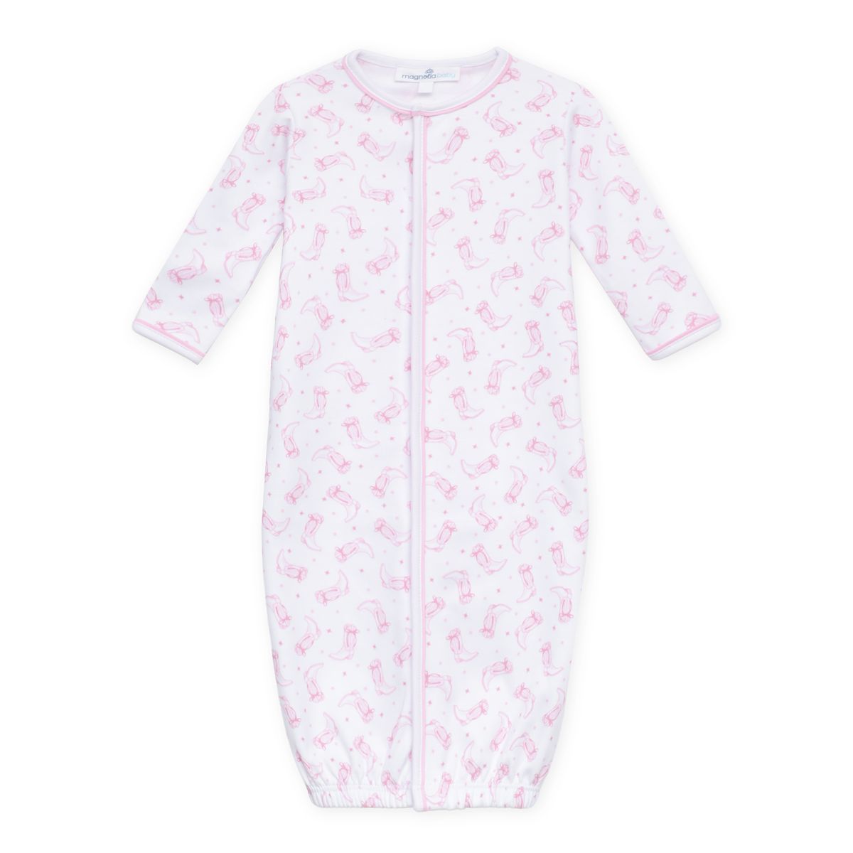 Darling cowboy boots pink ruffle conv. gown