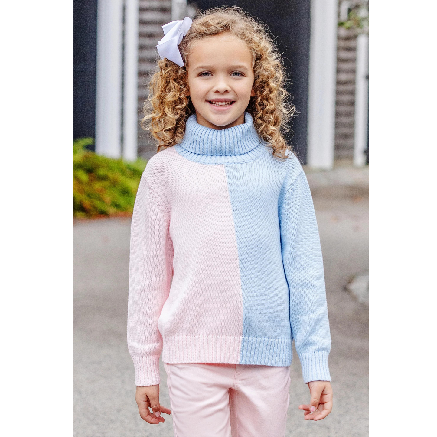 Townsend turtleneck sweater - palm beach pink/bsblue