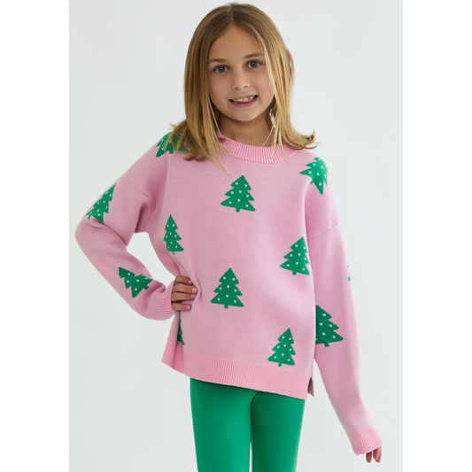 Little callie sweater - pink Christmas