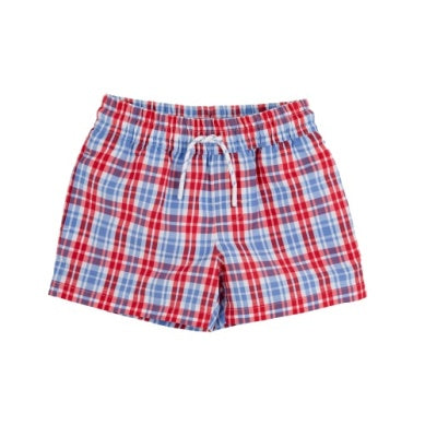 Tortola swim trunks - lawn party plaid