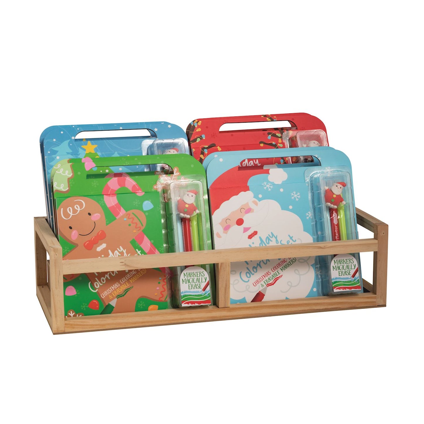 Holiday coloring book & erasable marker sets