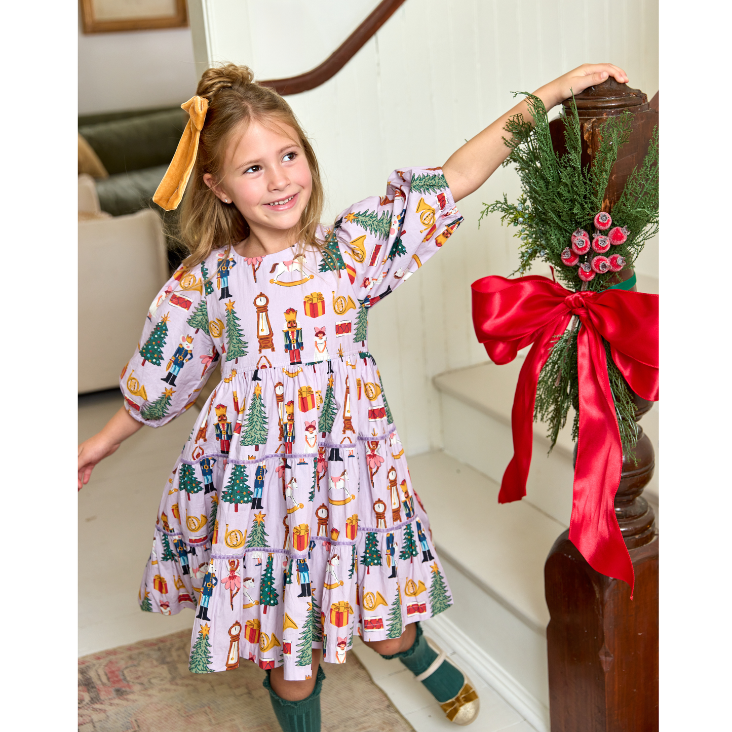 Peachy dress - lavender nutcracker