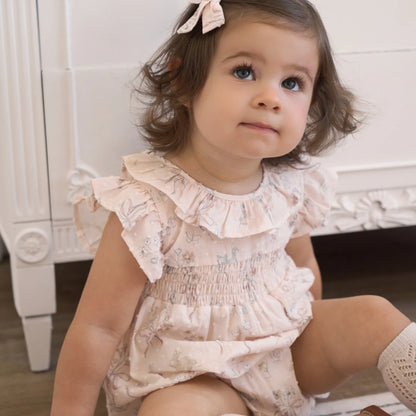 Fleur de provence swiss dot smocked bubble